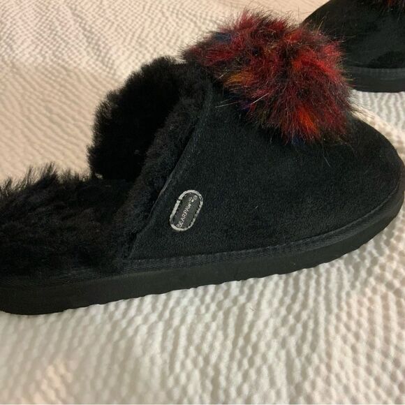 Bearpaw Alexia  Slip-on Slipper Women's Size 12 M Black Suede Faux Fur - Picture 7 of 12